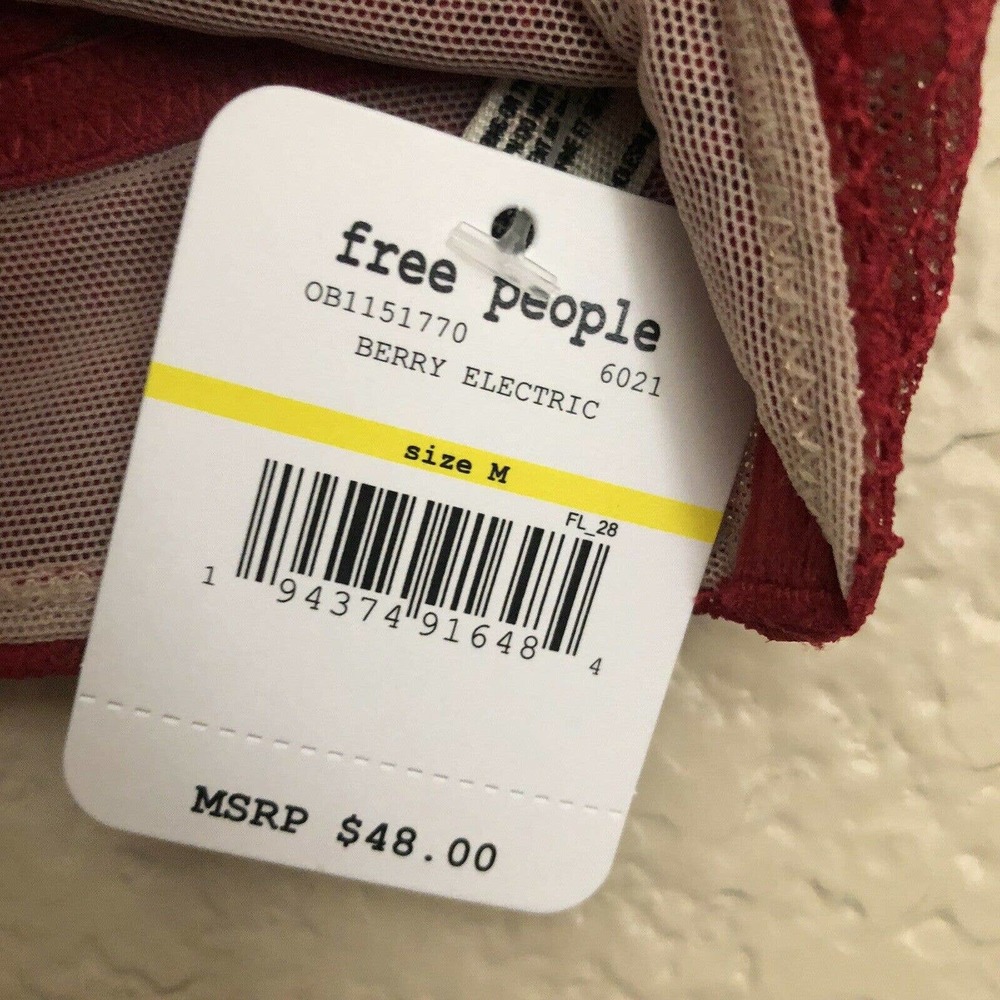 Free People NWT Bra Lace Tameeka Underwire Berry - Picture 7 of 7